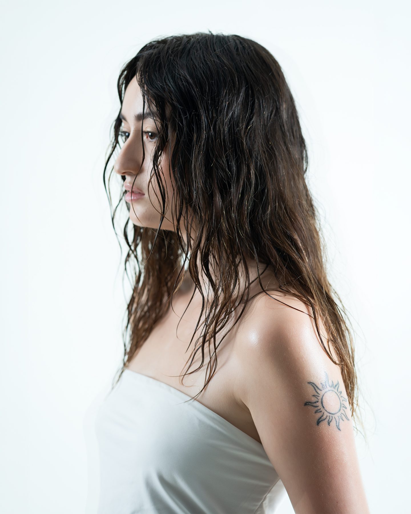 Studio fashion portrait — side profile, Melbourne studio
