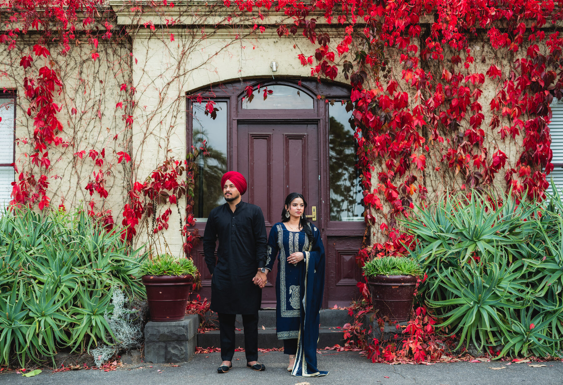 Gradient — Sikh couple, cinematic autumn portrait