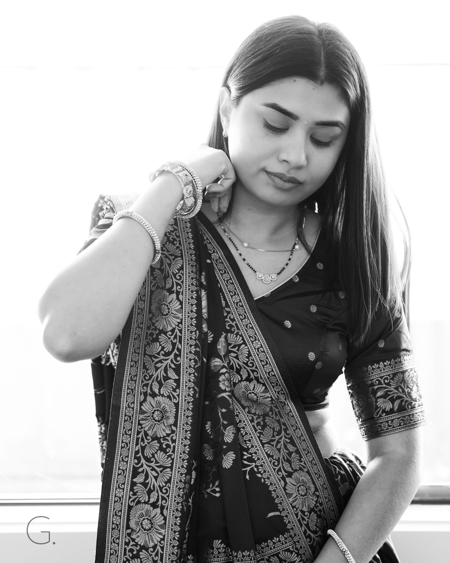 Gradient — B&W cultural portrait, house warming ceremony